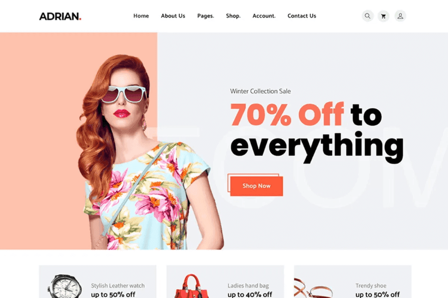 adrian bootstrap ecommerce premiun theme