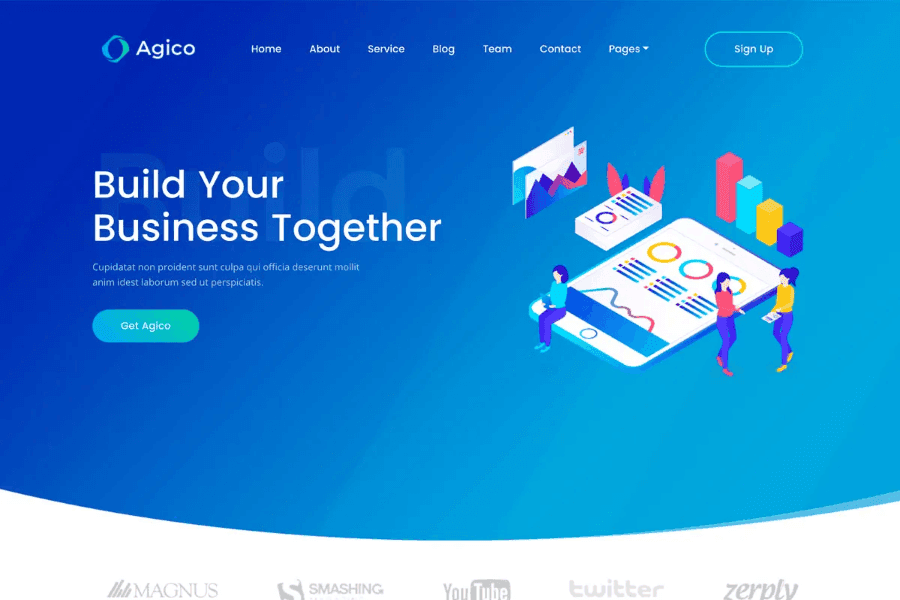 agicor esponsive bootstrap landing page theme