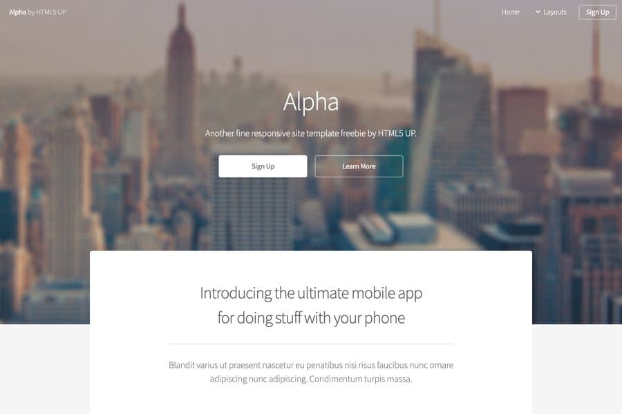 HTML5 Landing page template free download