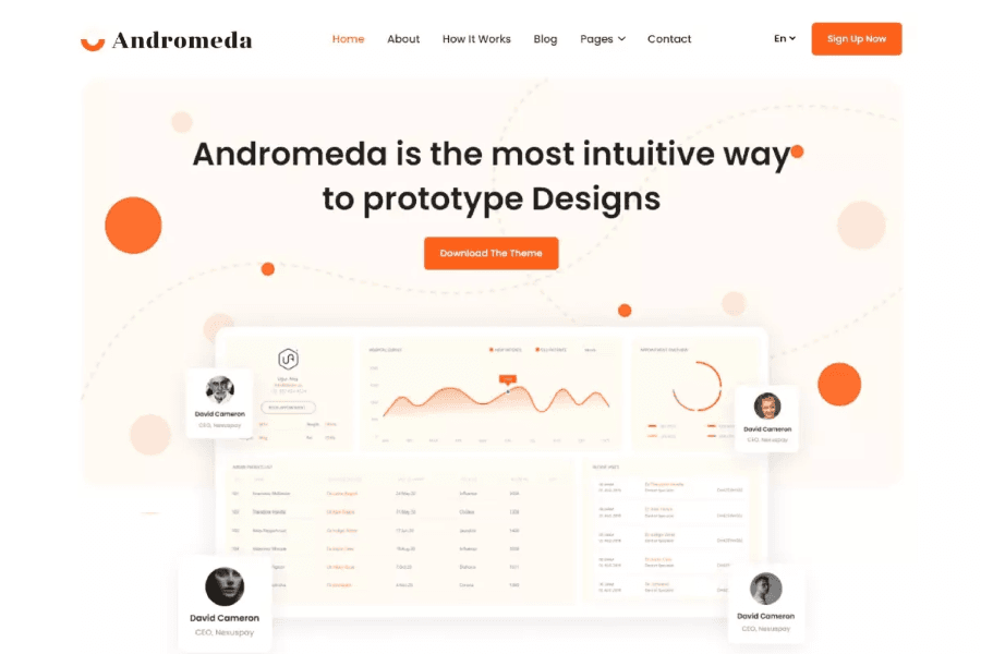 andromeda - hugo saas landing page