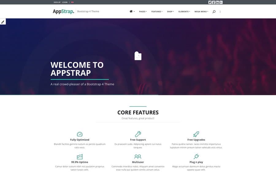 appstrap responsive website template