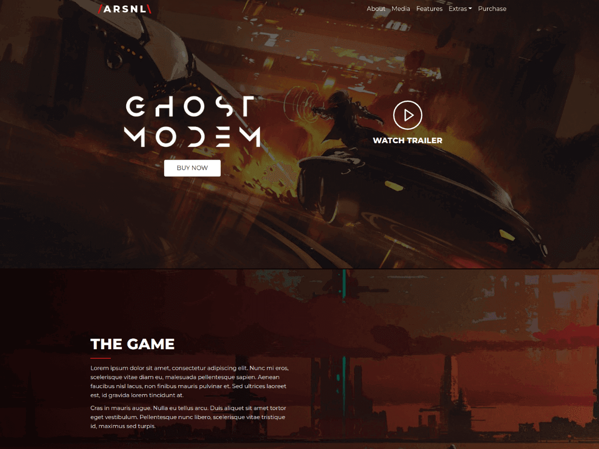 ARSNL - HTML5 Gaming Website Template