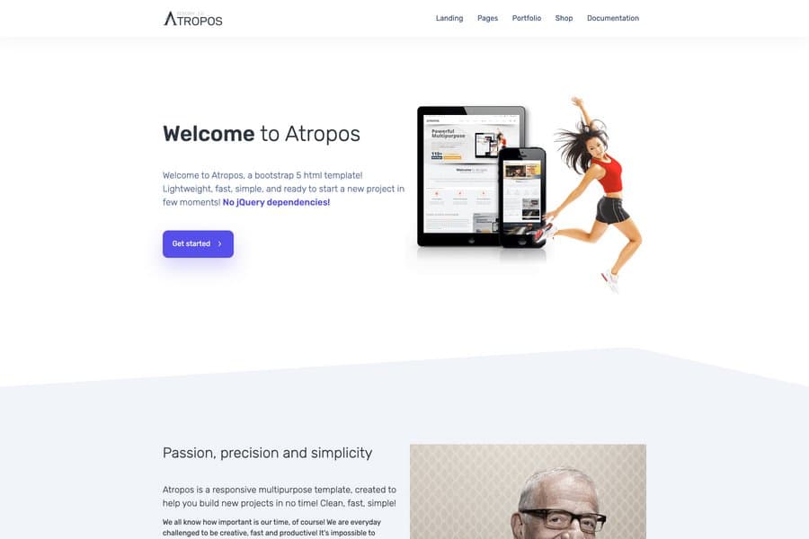 atropos html website template