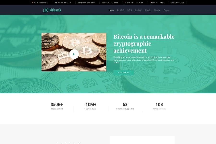 bitbank cryptocurrency website template