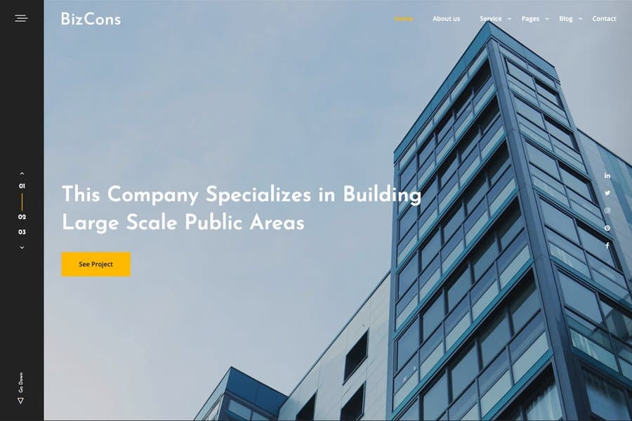 BizCons - Multipurpose Construction Website HTML5 Template