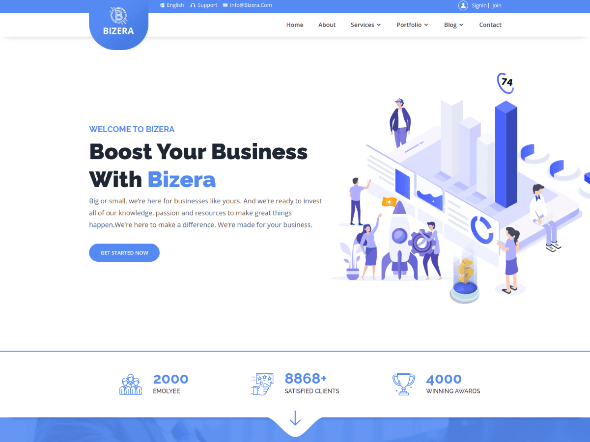 Bizera - Best Corporate HTML Website Template