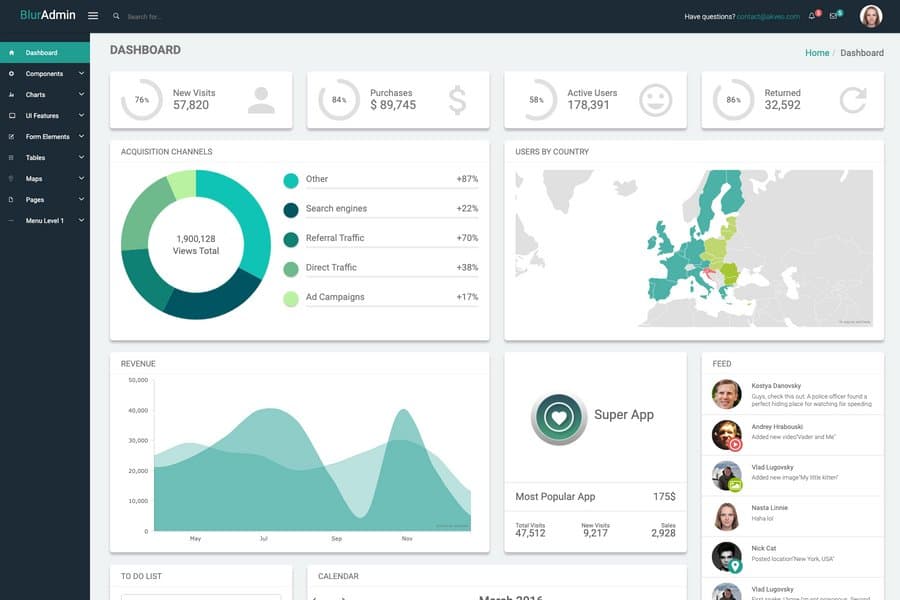 Bootstrap admin dashboard