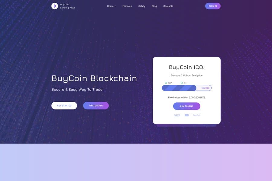 BuyCoin - Cryptocurrency Website Template