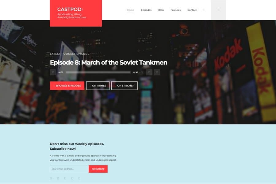 castpod podcast website template