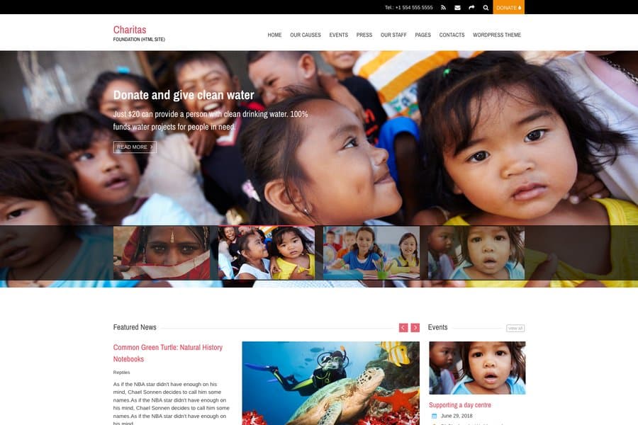 charitas non profit organization eebsite template