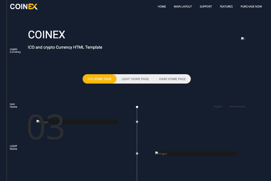 Coinex - Cryptocurrency Website Template