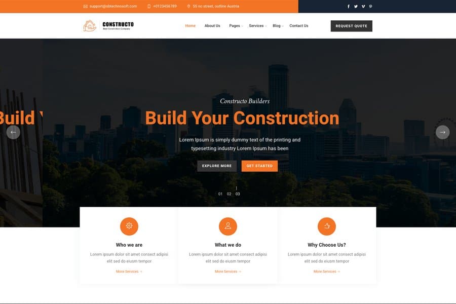 Constructo - Bootstrap Construction Website Template