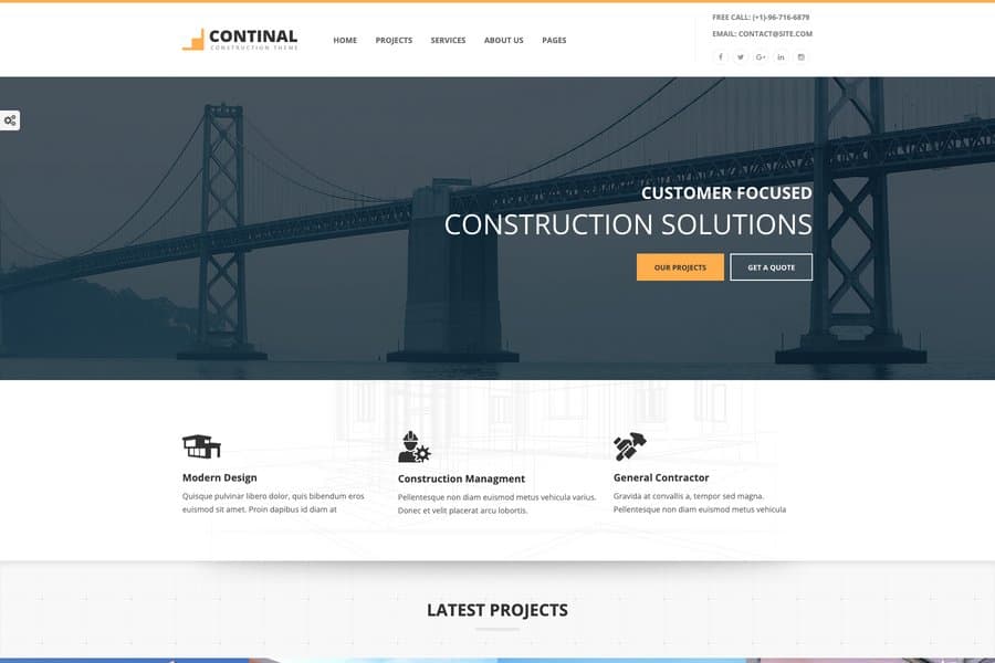 continal construction business html5 template