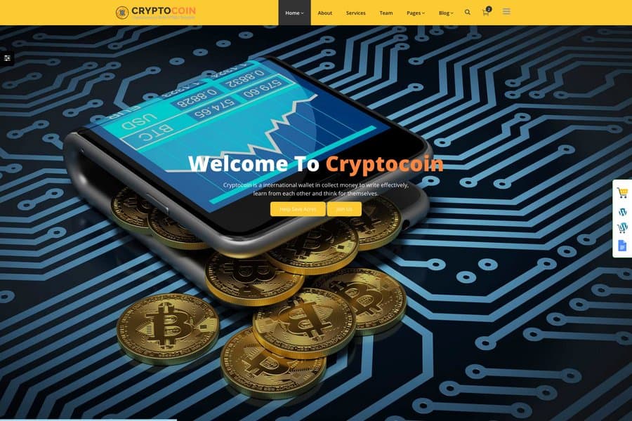 Crypto Coin - Cryptocurrency Website Template