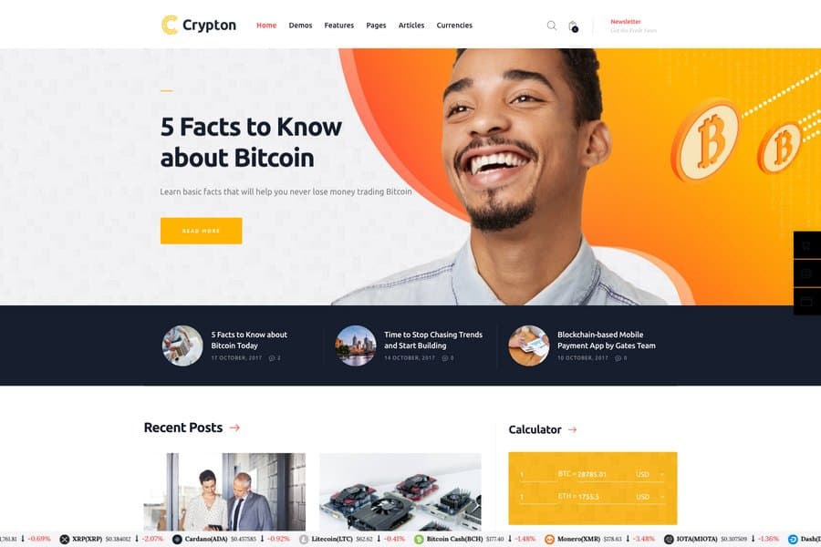 Crypton (WordPress) - Cryptocurrency Website Template