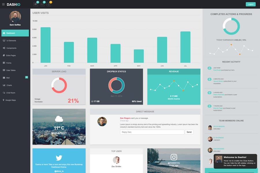 responsive bootstrap admin dashboard template