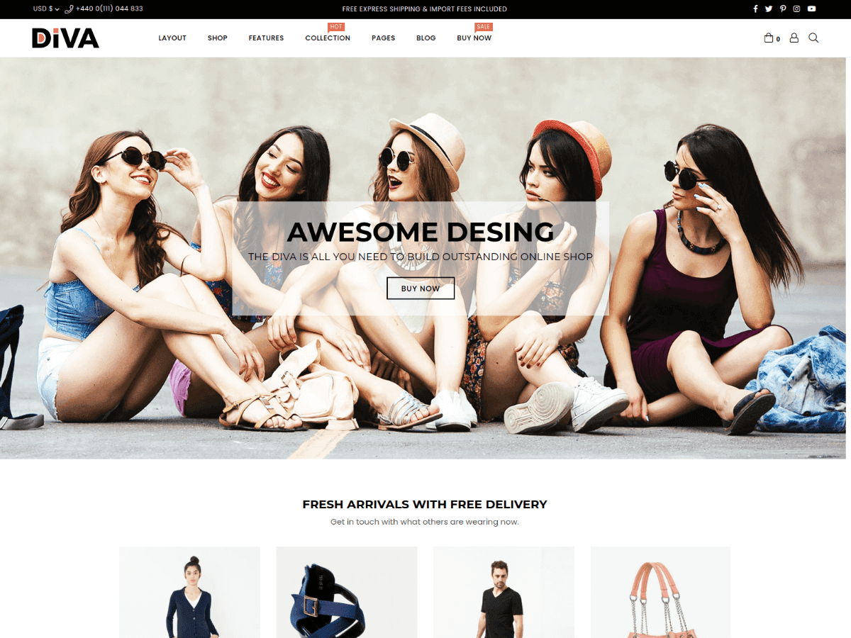 Diva - Minimal and Modern Shopify Theme