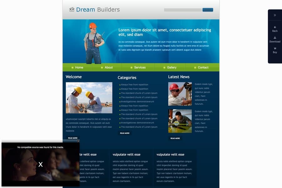 Dream builders - Download Free Construction Website Template