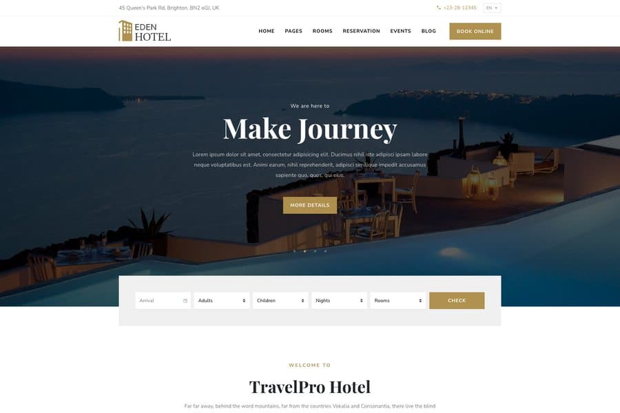 bootstrap responsive hotel or room Booking website template