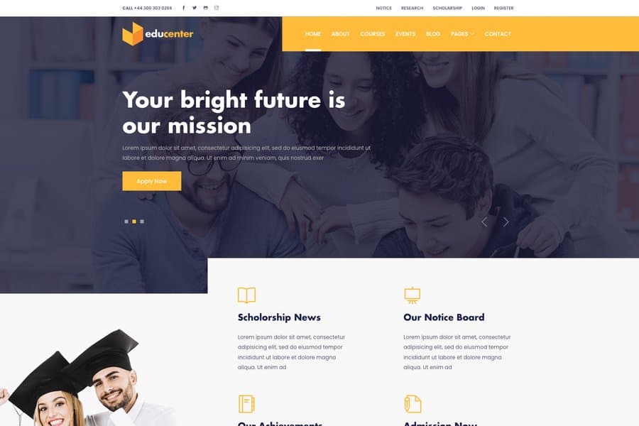 educenter hugo education website theme