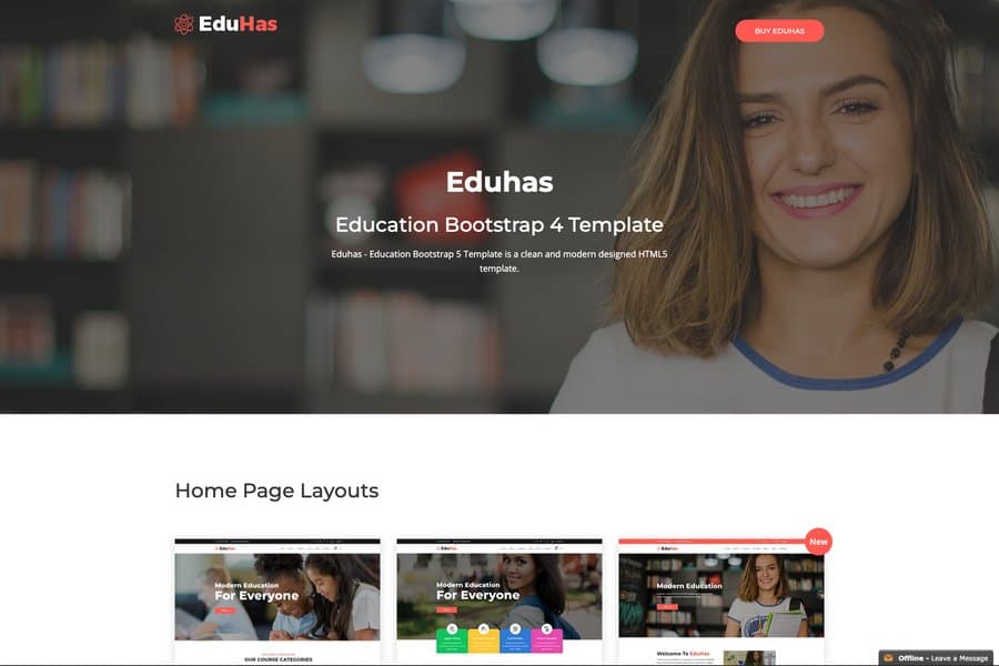 eduhas college website html template