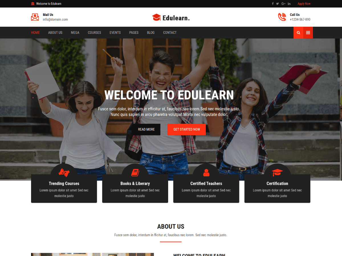 edulearn bootstrap university website template