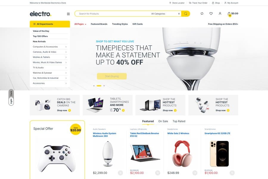 Electronics product based ecommerce website templates