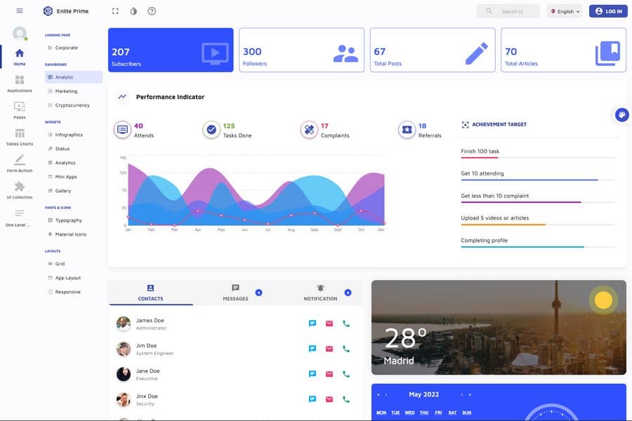 Enlite prime - Bootstrap React Admin Dashboard Template