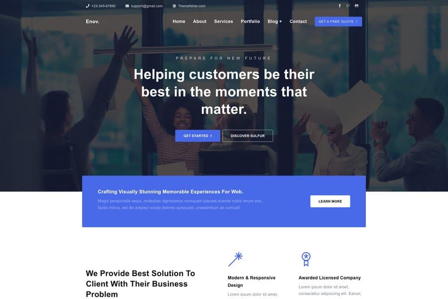 enov responsive business website theme