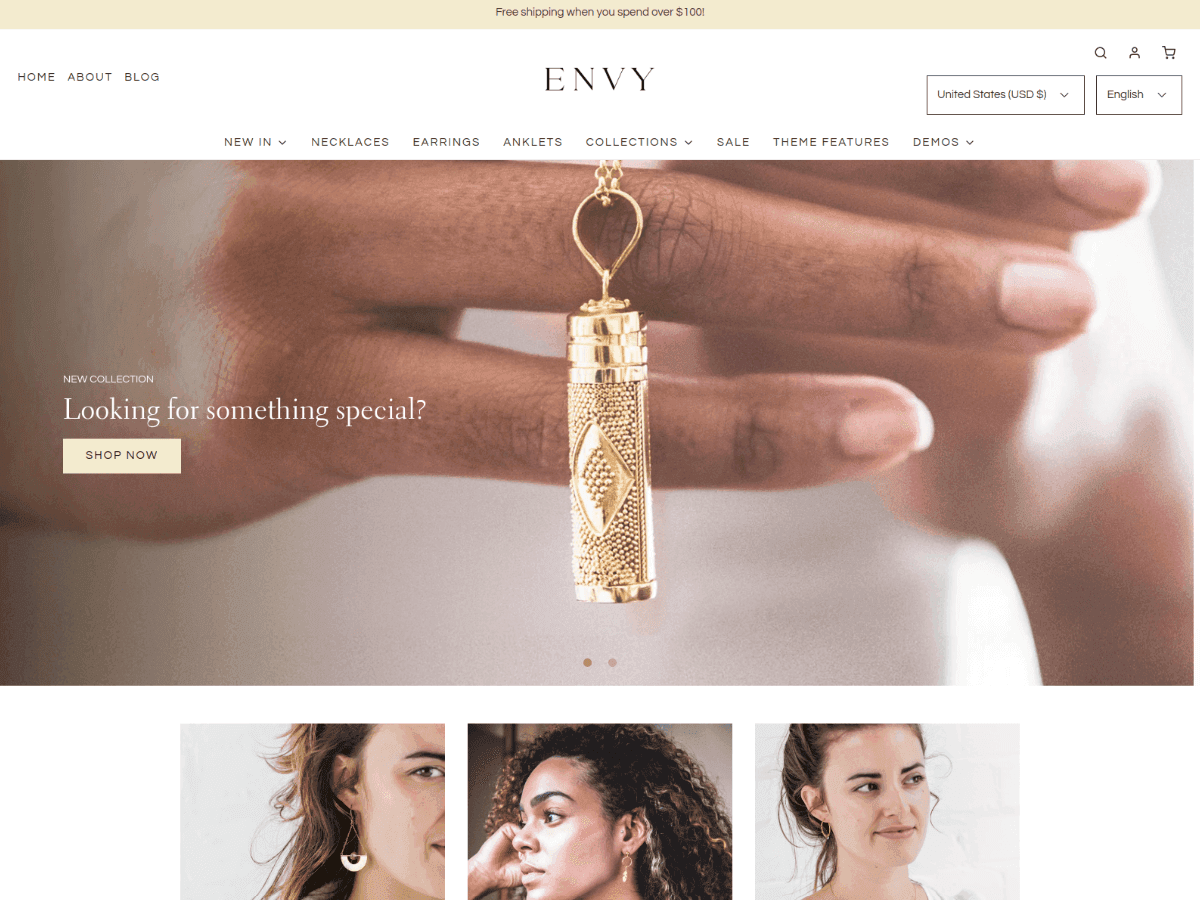 Envy - Features Rich Shopify Jewelry Stores Themes