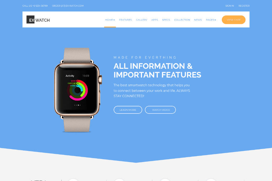 Ex Watch - Single Product Electronics Shopify Theme