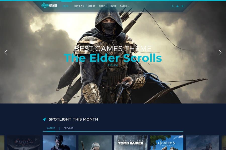 Gamez - Game Review Website Templates