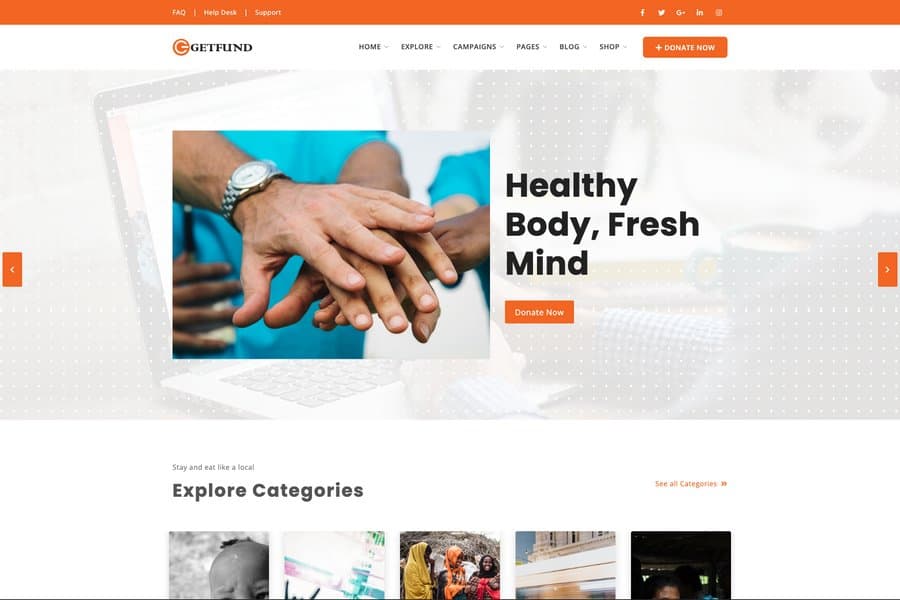 getfund best html template for ngo website