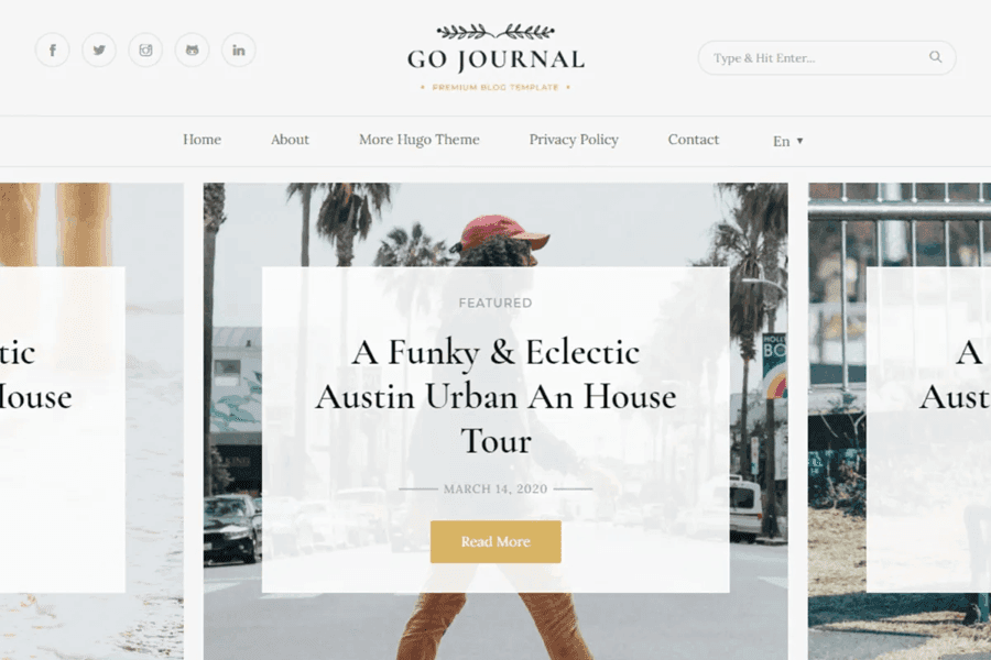 gojournal hugo blog template