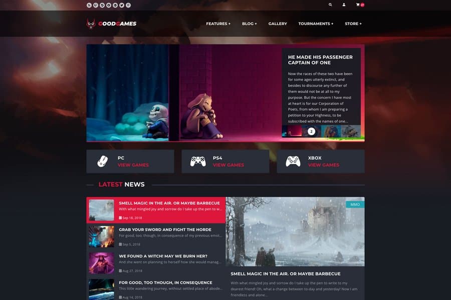 Good Games - Responsive Gaming Website Templates