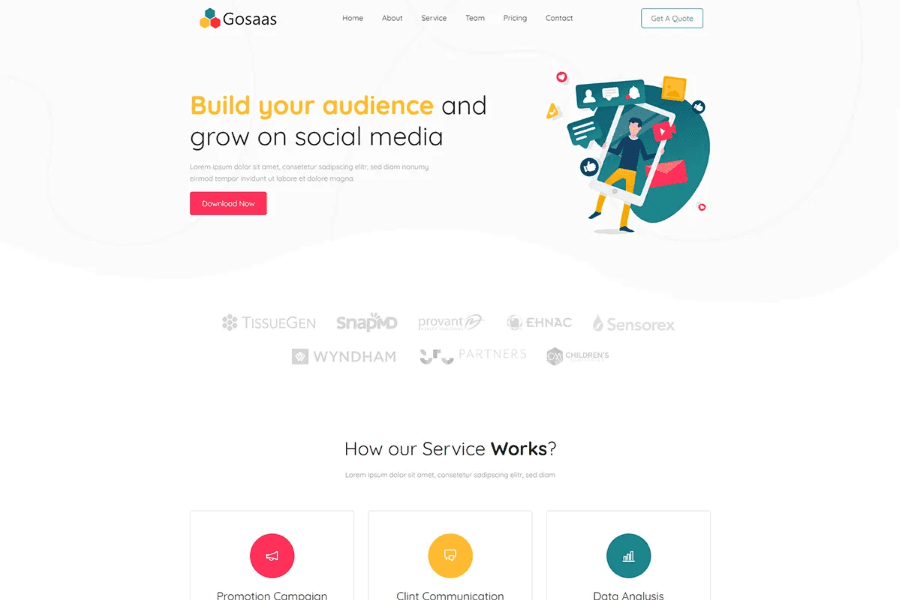 gosass hugo saas landing page template