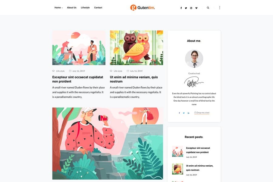 Gutentim - blog theme