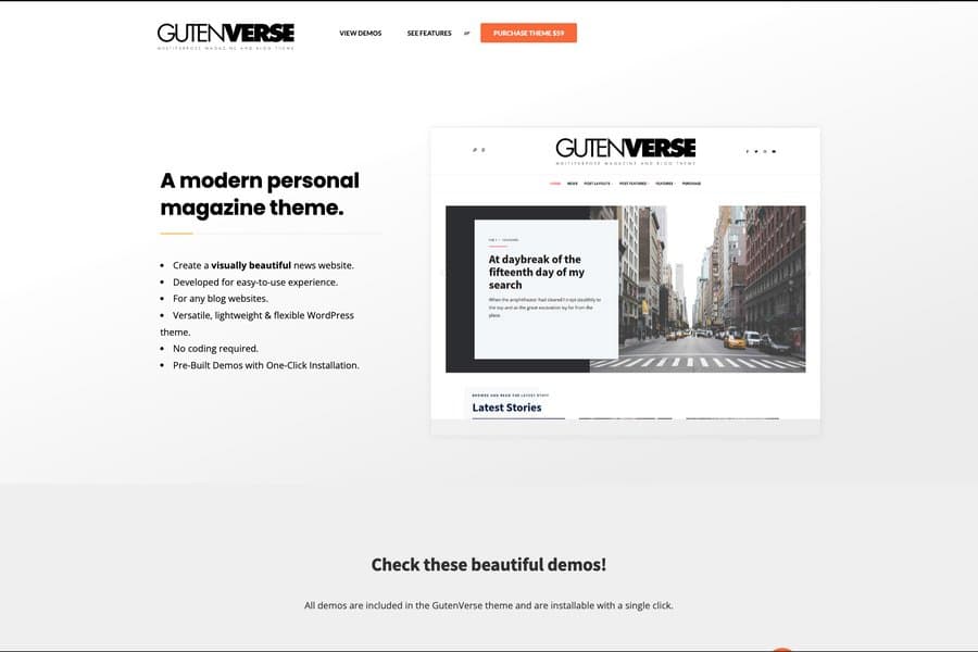 gutenverse wordpress magazine theme