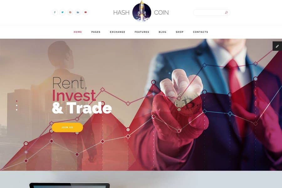 hashcoin cryptocurrency website template