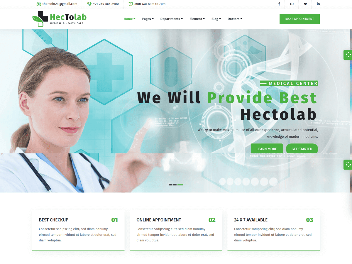 Premium Medial and Heath Website Template