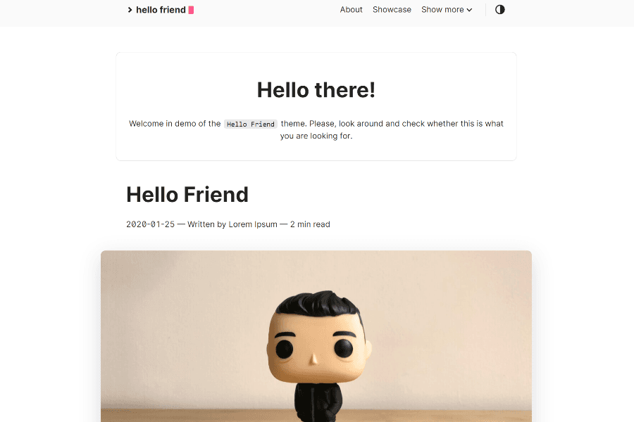 hello friend hugo blog theme