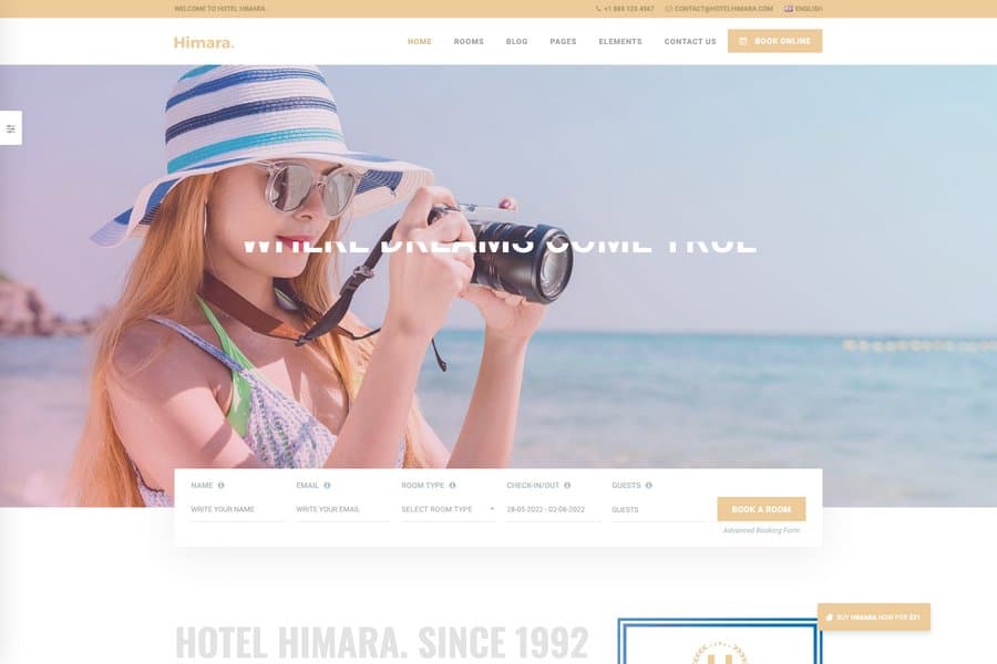 Himara - Hotel Booking Website Template