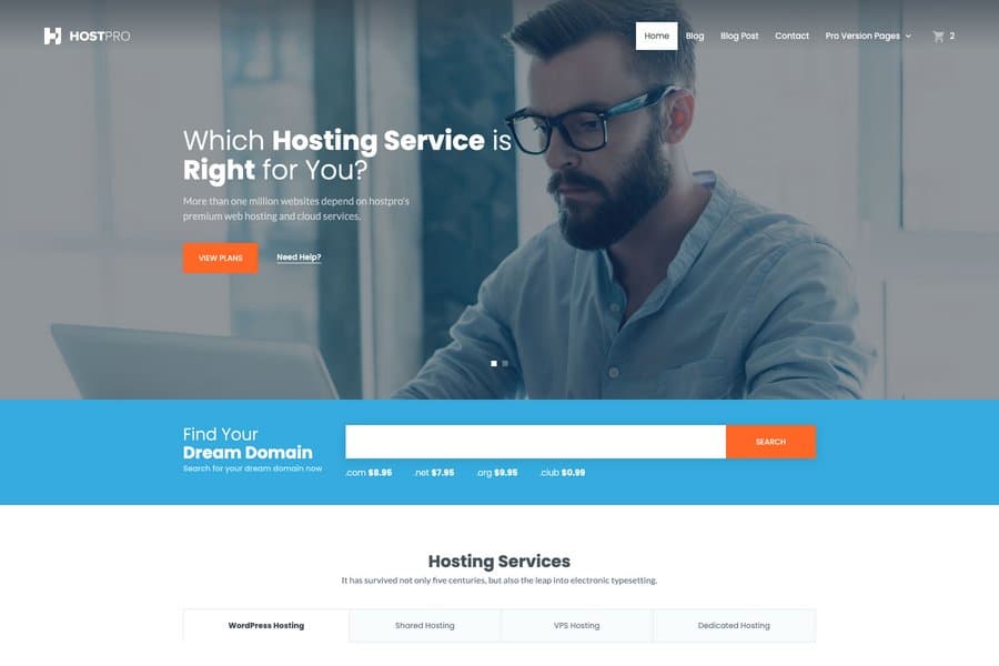 html5 Hosting business website template