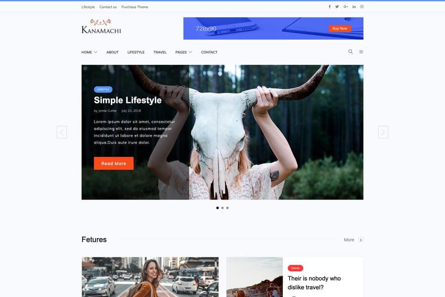 Kanamachi - Premium Bootstrap personal blog template