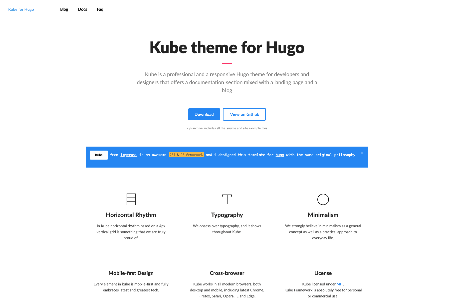 Kube - Multipurpose Hugo Documentation Theme