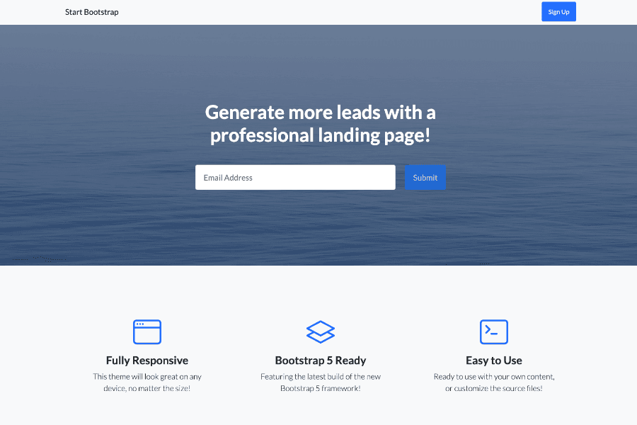 responsive landing page template