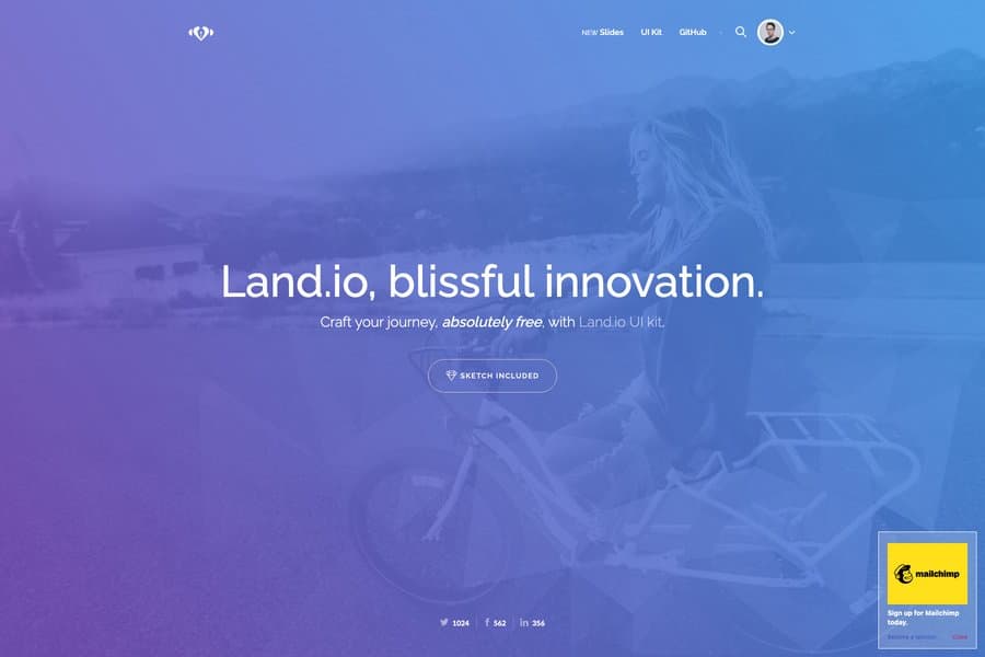 free HTML5 UI-kit and landing page template