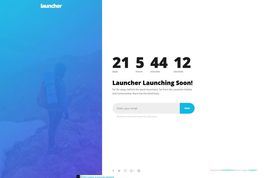 Company Product Launching Countdown Website Template