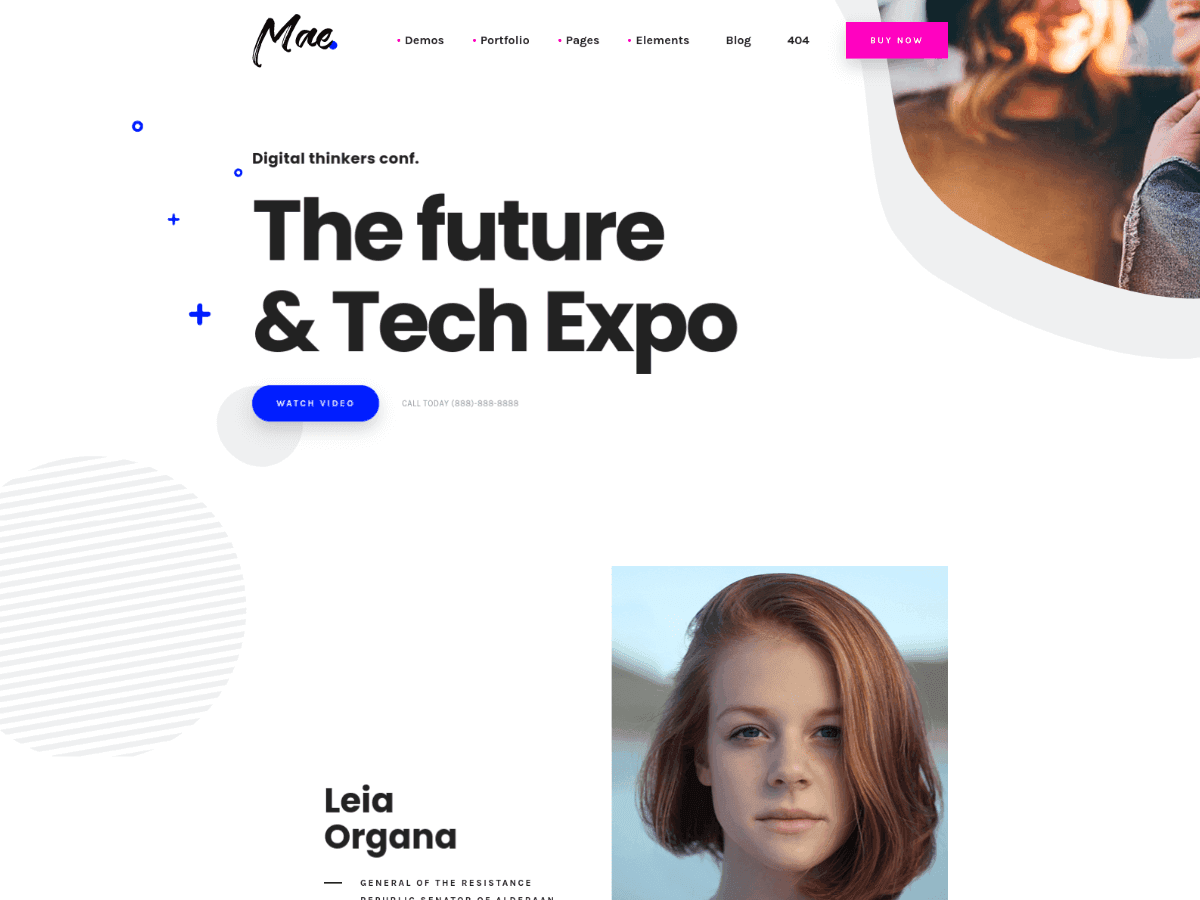 Mae - Mobile Responsive Event Website Template