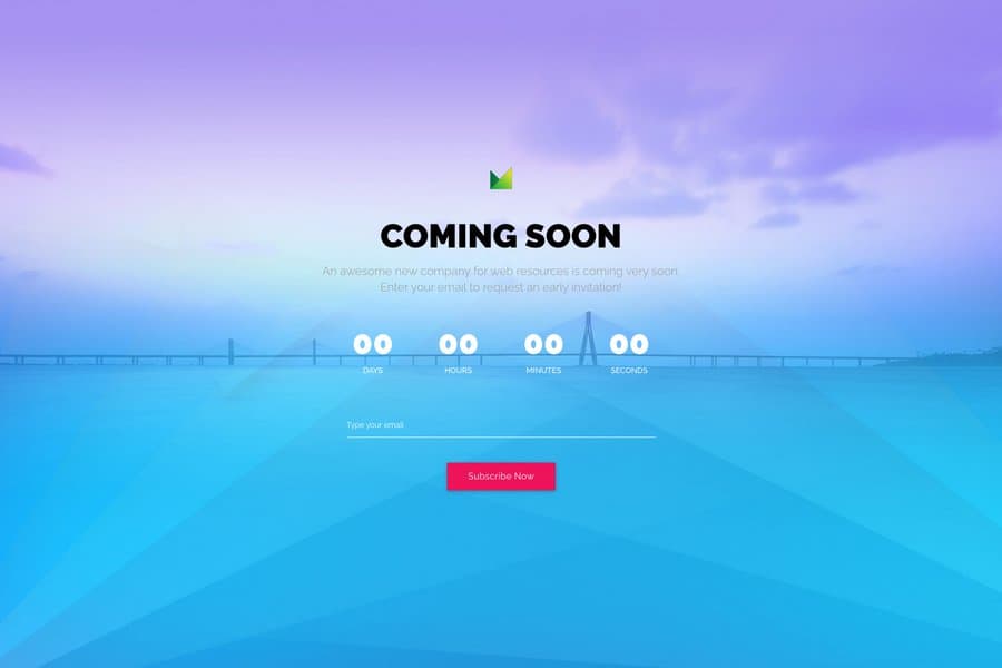 Material Design Coming Soon Page